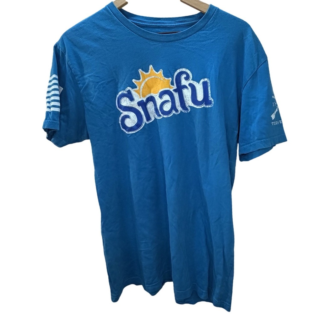 Grunt Style Snafu Military Acronym Shirt(2)‎ Blue Large